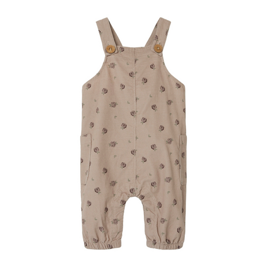 Lil' Atelier I NOLA floral cord overall I Gray morn